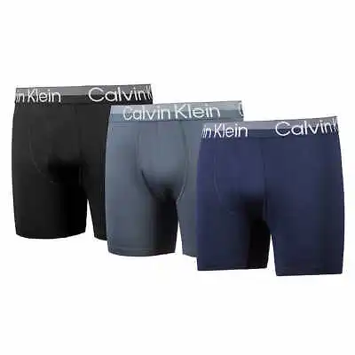 Calvin Klein Men’s Boxer Briefs M Or XL Brushed Microfiber 3 Pk Black Grey Navy • $32.95