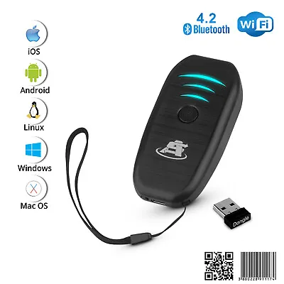 Portable Mini Wireless Bluetooth Barcode Scanner Rechargeable 1D & 2D Scan Gun  • $44.94