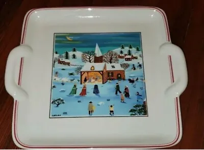 Villeroy Boch Naif Christmas Plate Platter Snow Holidays Laplau Nice Square Tray • $31.99