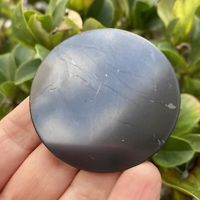 Massive 50mm Polished Shungite Phone Or Tablet Plate = EMF Protection (ROUND) • $15
