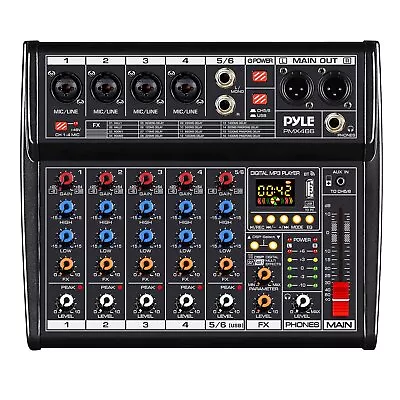 Pyle PMX466  6-Channel DJ Controller Sound Mixer W/ DSP 16 Preset Effects • $94.99