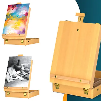 Dayplus Wooden Table Easel Box With Storage Portable Folding Artist Easel Small  • £17.20