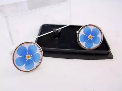 Forget Me Not Flower Badge Mens Cufflinks Masonic Freemasonry Freemason Links • $13.67