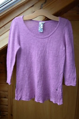 £4.50 • Buy White Stuff Lilac Pink Jumper, Size 10, Linen/ Viscose, Thin Knit, Long Sleeve