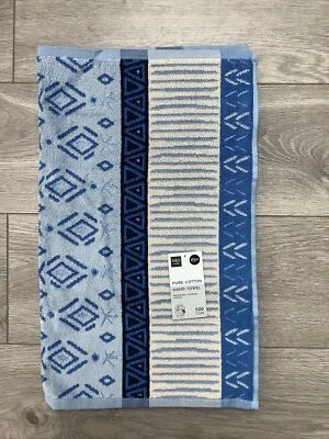 £4.50 • Buy M&S Pure Cotton Hand Towel Blue Patterned