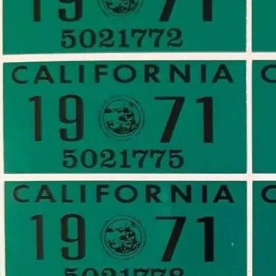 1971 California License Plate Registration Sticker Decal YOM CA DMV • $12