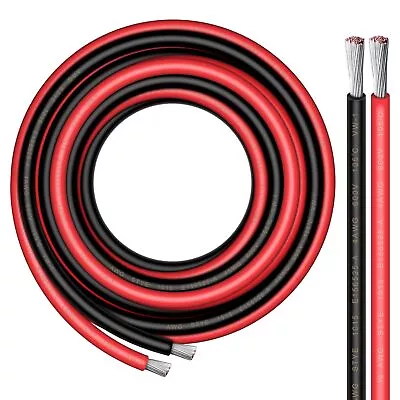 4 Gauge Wire - 10 FT Red & 10 FT Black 4 Gauge Tinned Copper Electrical Wire ... • $65.29