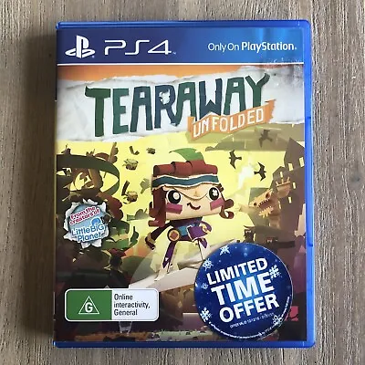 Tearaway Unfolded Playstation 4 PS4 - VGC - PAL - Free Postage • $16.95