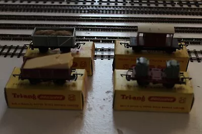 £20 • Buy 4 Plastic  Triang Tt Gauge Assorted Wagons In  Original Boxes