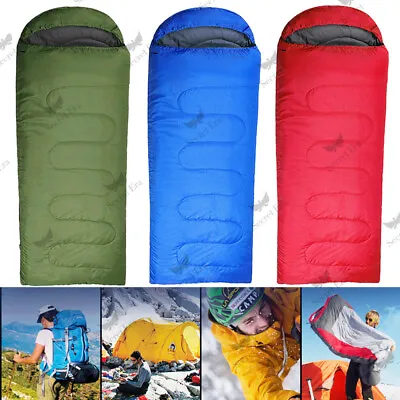 4 SEASON Sleeping Bags For Adults Cold Weather & Warm - Backpacking Camping • £14.99