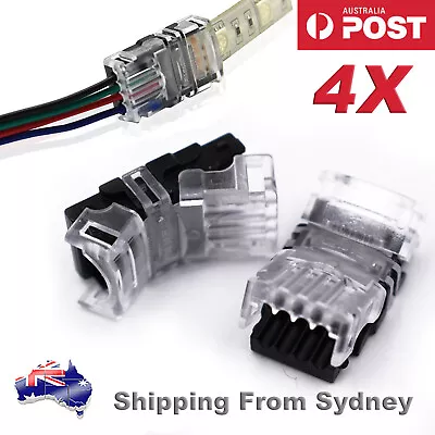 4x10mm Led Strip Light Solderless Rgb Snap Connector 4 Pin Wire Waterproof Aus • $6.99