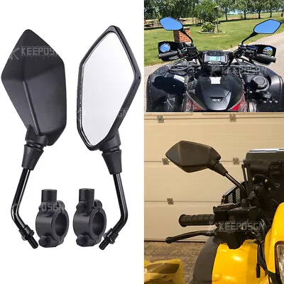 10mm Rear View Mirrors + 7/8  Mount Clamp For Yamaha Banshee 350 YFZ350 YFZ350SE • $34.19