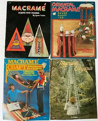 Lot 4 Macrame Pattern Books Oriental Plant Hanger Owl Home Decor • $19.99