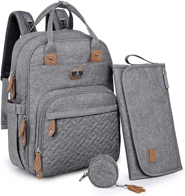 Dikaslon Changing Bag Backpack Large Nappy Back Pack Multifunction Baby Bags • £45.53