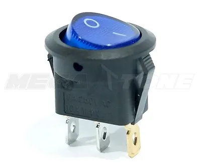 SPST 3 Pin ON/OFF Round Rocker Switch W/ Blue Neon Lamp 10A/125VAC USA Seller!!! • $5.95