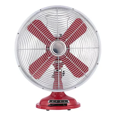 12'' Retro 3-Speed Metal Table Fan Red US Warehouse • $30.07