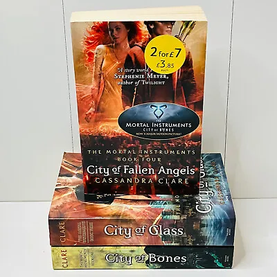 £6.95 • Buy Cassandra Clare 3 Books - Mortal Instruments City Of Bones; Glass; Fallen Angels