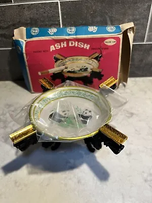 Vintage Dime Store Panda Ash Dish & Dragon Ashtray Stand Unique Hong Kong READ • $2.99