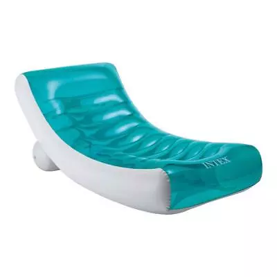 Intex Rockin' Blue/White Vinyl Adult Inflatable Lounge Pool Float 74 L X 20 H X • $39.12