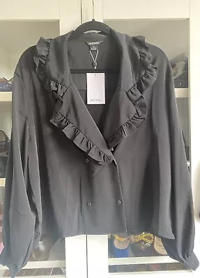 MONKI Black Double Breasted Blouse - NWT - XL • $12.62