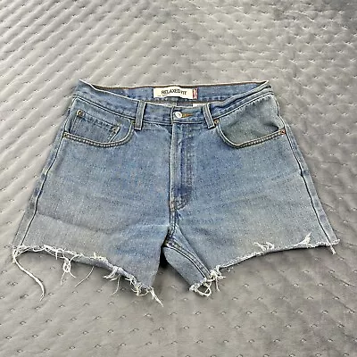 VINTAGE Levis 505 Shorts Mens 33 Blue Denim Red Tab Grunge Destroyed Cut Off 90s • $24.44