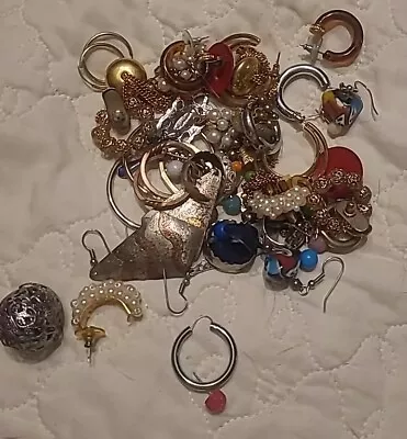 Old Junk Drawer Craft Art Jewelry Mixed Lot Grab Bag 20 Matched Pairs And 28 Odd • $25