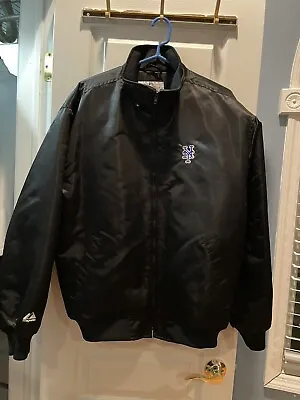 Authentic Majestic Satin MLB Team Jacket L NEW YORK METS Black • $119.99