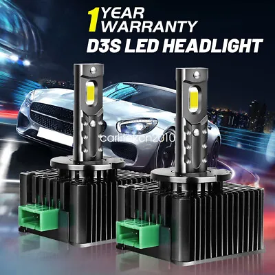 2pcs D3S D3R LED Headlight Bulbs 180W 6500K Super White HID Xenon Conversion Kit • $50.89