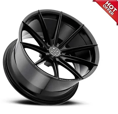 4ea 20  Staggered Blaque Diamond Wheels BD-11 Gloss Black Rims (S6) • $1905