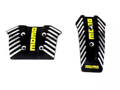 Momo Style Black Aluminium Non Slip Gas Brake Pedal Pad Covers Auto Car 2 PCS • $14.30