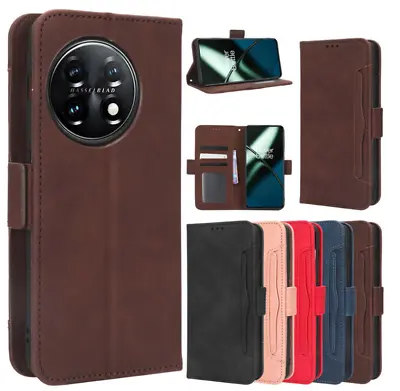 For OnePlus 11 5G Retro Flip Leather Card Holder Wallet Case + Screen Protector • $14.29