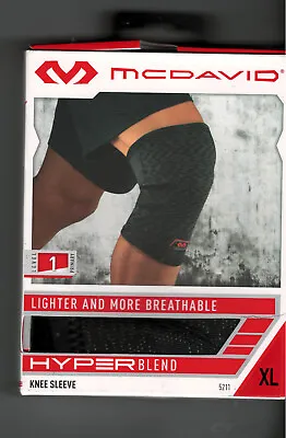 Mcdavid 5211 Adult Xl Extra Large Knee Sleeve Hyper Blend Level 1 Black New Nwt • $16.12