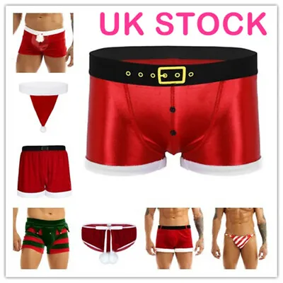 Men Lingerie Christmas Holiday Boxer Shorts Breifs Underwear Santa Costume Pant	 • £9.59