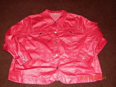 Erin London Hot Pink Jacket Coat Button Front 2 Chest Pockets Size 2x 100% Poly • $40