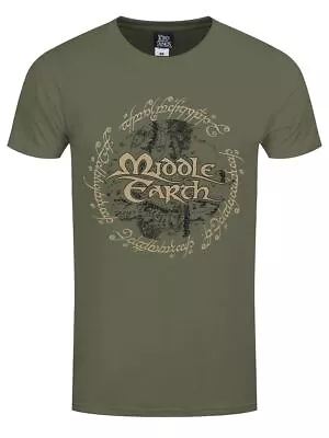 Lord Of The Rings LotR T-shirt Middle Earth Men's Green • £14.99