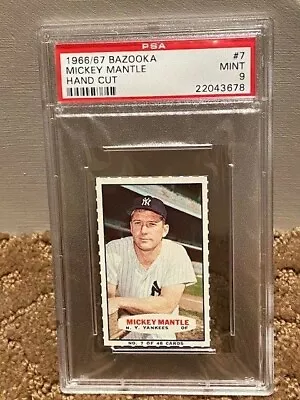 1966/67 Mickey Mantle PSA 9 1966 1967 Bazooka Hand Cut #7 Yankees CENTERED Card • $3394.67