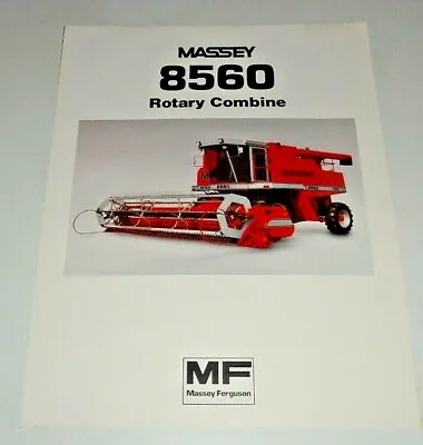 Massey Ferguson MF 8560 Combine Spec Sheet Sales Brochure Literature Advertising • $14.99