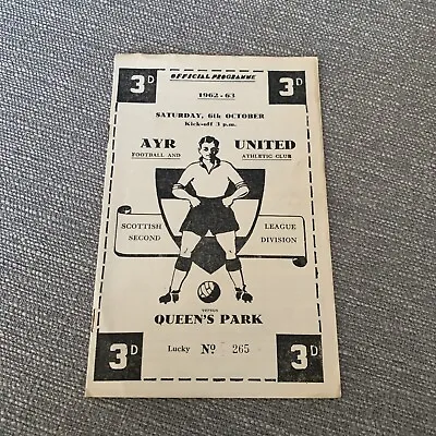 Scottish Div 2 Ayr United V Queens Park 6.10.1962 • £0.99