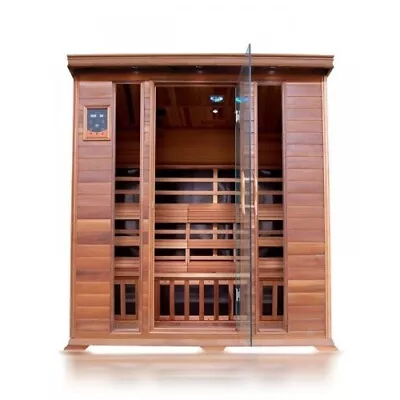 Infrared Sauna Indoor Red Cedar 4 Person Canadian Wood Bluetooth Speaker System • $3796.10