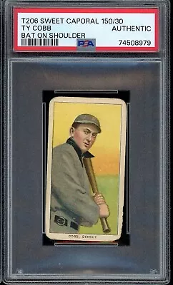 1909-11 T206 Sweet Caporal Baseball Ty Cobb Bat On Shoulder PSA A • $2850