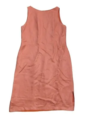 Vtg Valentino Peach Pink Sleeveless Silk Linen Sheath Dress Size 50 US 14 Italy • $175