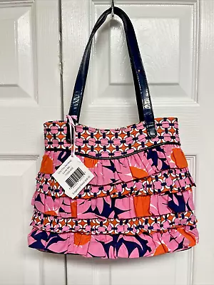 NWT Vera Bradley Love Me Cha Cha Tiered Ruffle Purse Shoulder Bag Pink Flowers • $20