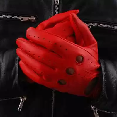 Men's Genuine Leather Driving Gloves With Reverse Stitch Knuckles • $25