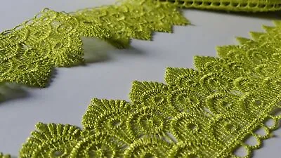 Guipure Venice Lace Trim Edging Green Olive For Sewing Craft Costumes Home Decor • £6.73