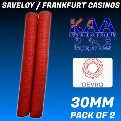 $20 • Buy Devro 30mm Red Saveloy FrankFurt Collagen Sausage Casings Pack Of 2