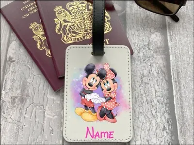 Minnie And Mickey Mouse  Inspired  Personalised Luggage Tag  With Any Name Added • £8