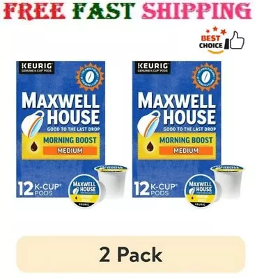 Maxwell House Morning Boost Medium Roast K-Cup Coffee Pods 12 Ct Box........... • $19.20