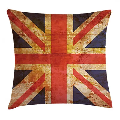 England Throw Pillow Cushion Cover Union Jack Motif Grunge • £23.99