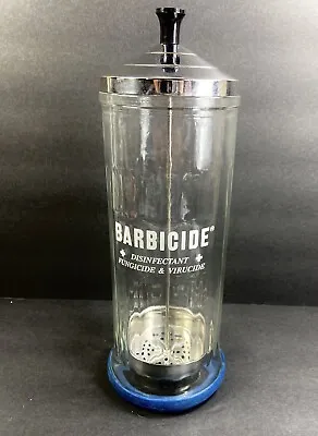 Vintage Barbicide Disinfectant Glass Jar Container • $19.98