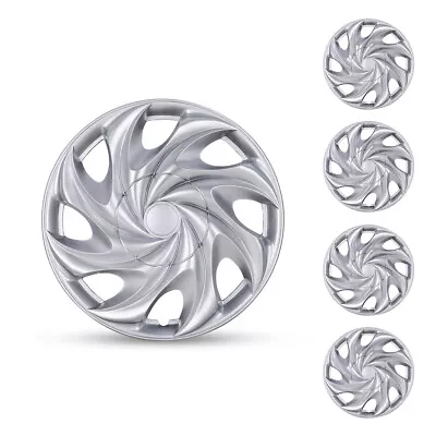 14  Set Of 4 Silver Wheel Covers Snap On Full Hub Caps Fit R14 Tire & Steel Rim • $38.99